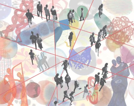 La Plaza Viva — collage de personas recorriendo las plazas
